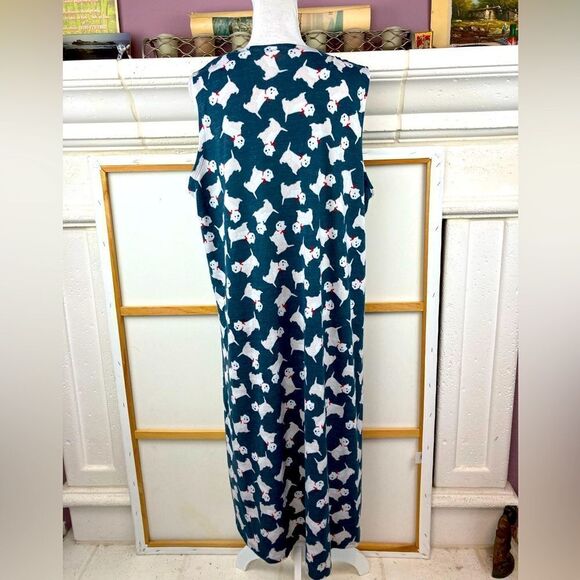 LuLaRoe Westie print long open sleeveless duster NWOT style is “Joy” size 14/16 - Picture 4 of 9